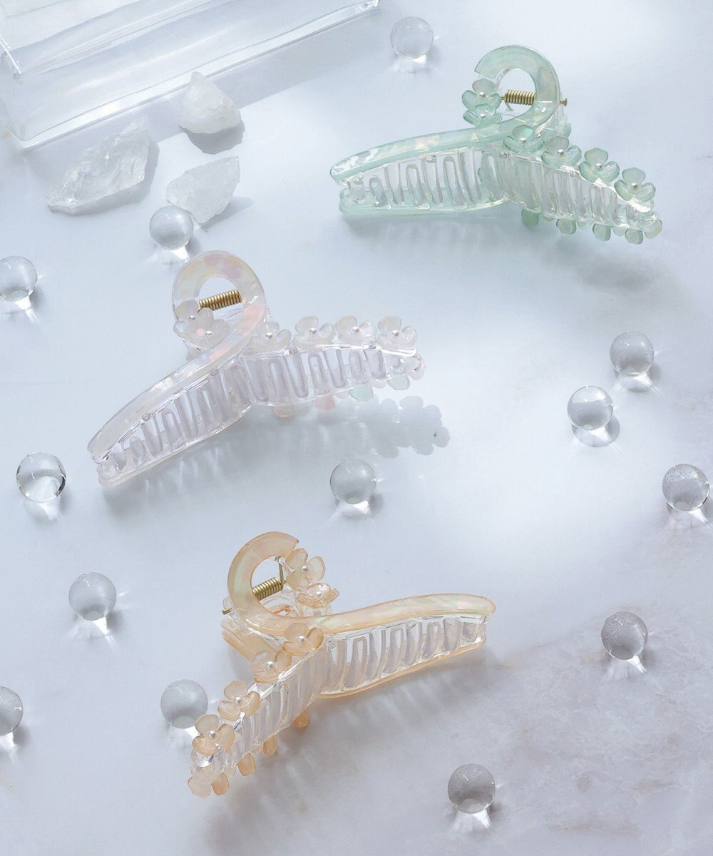 Tiaclasse フラワーモチーフクリアバンスクリップ 