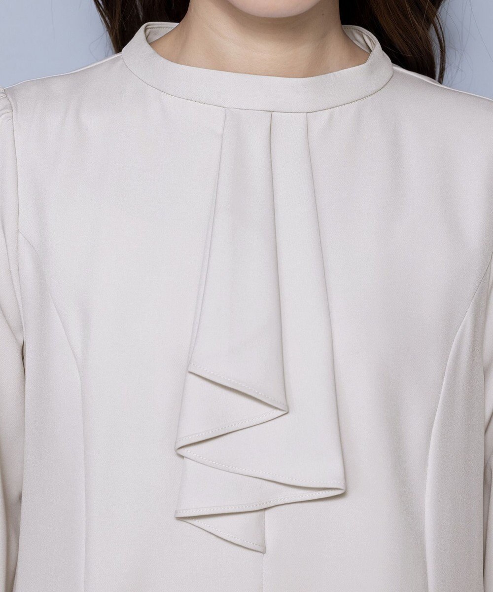 Tiaclasse L 【ダブルクロス】【洗える】フリルドレープワンピース 