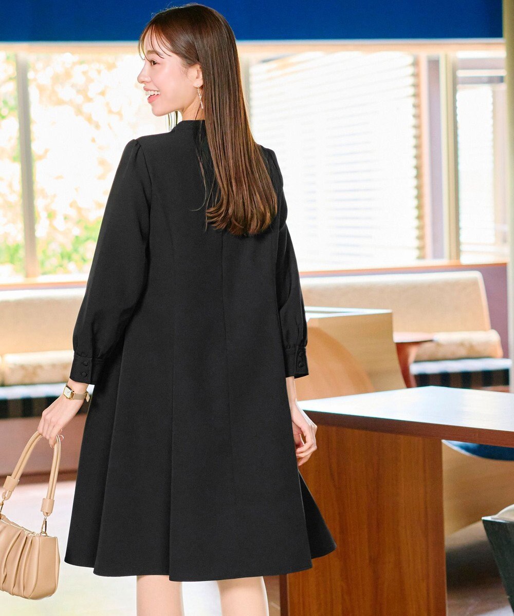 Tiaclasse L 【ダブルクロス】【洗える】フリルドレープワンピース 