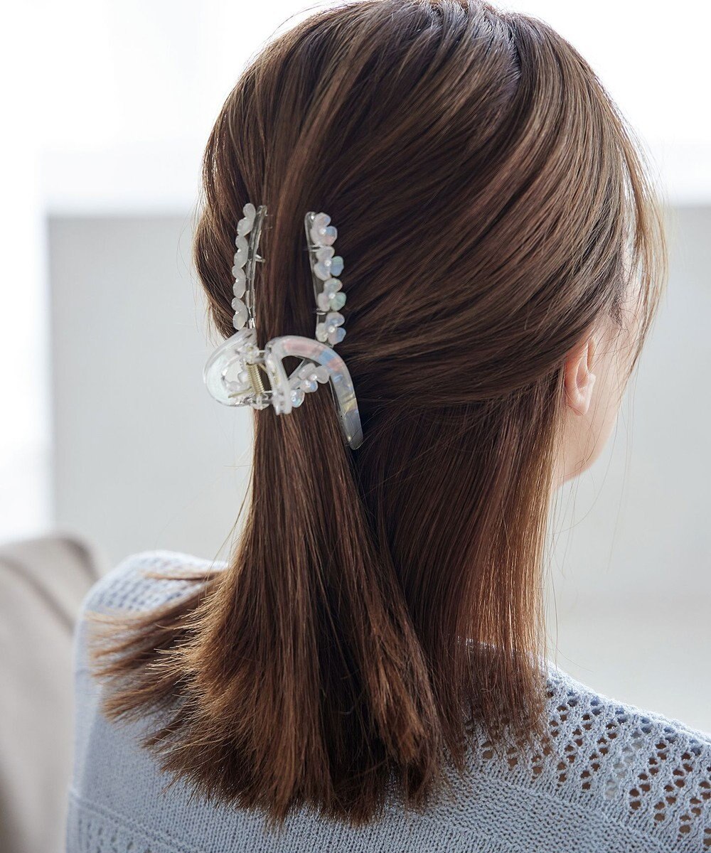 Tiaclasse フラワーモチーフクリアバンスクリップ 