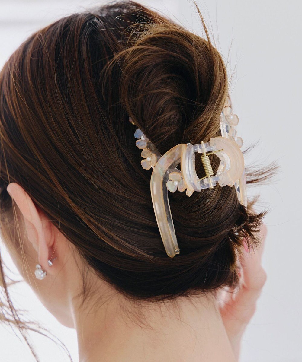 Tiaclasse フラワーモチーフクリアバンスクリップ 