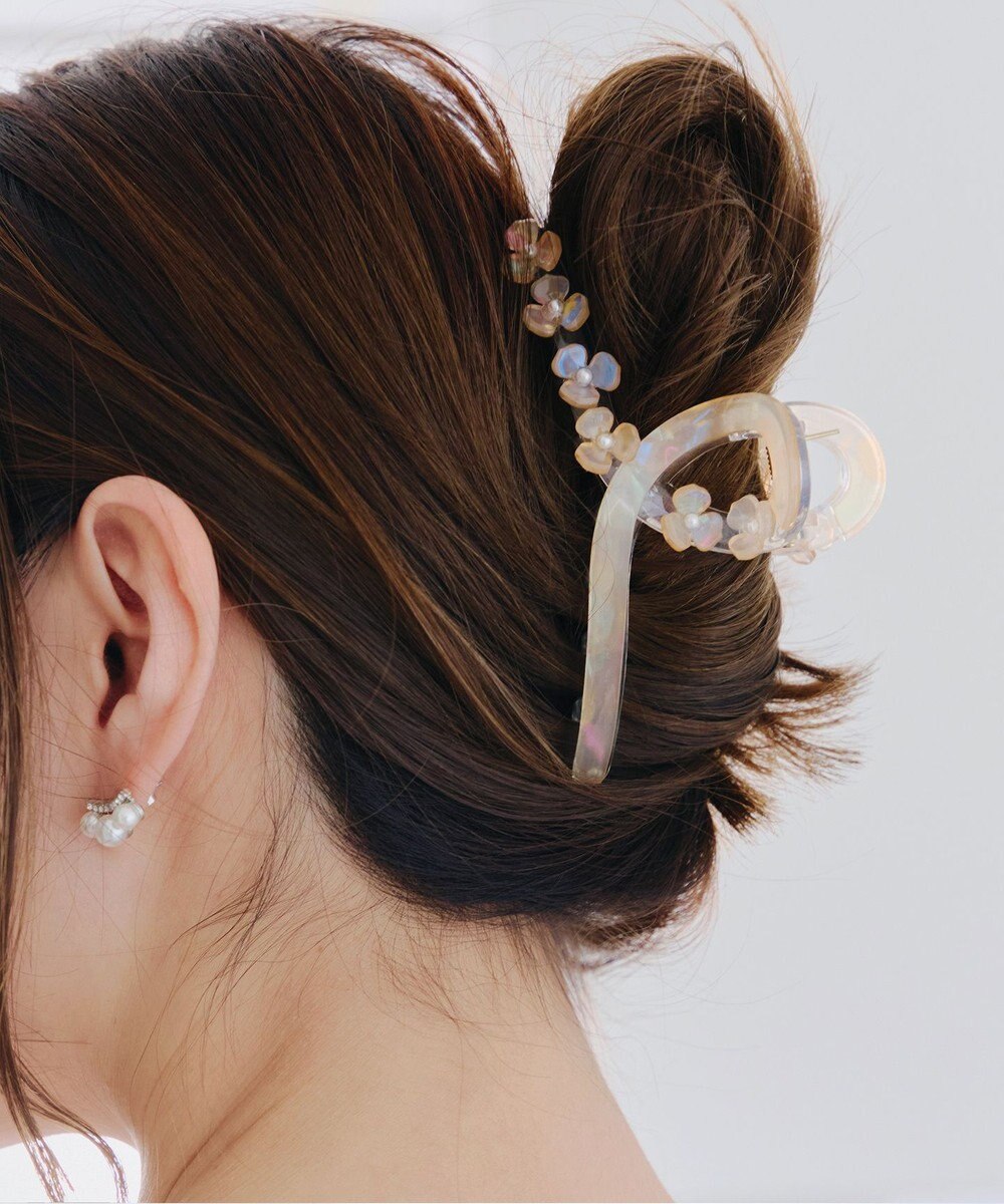 Tiaclasse フラワーモチーフクリアバンスクリップ 