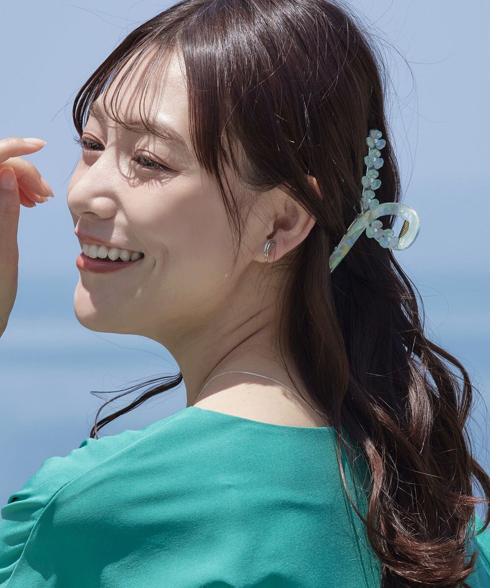 Tiaclasse フラワーモチーフクリアバンスクリップ 