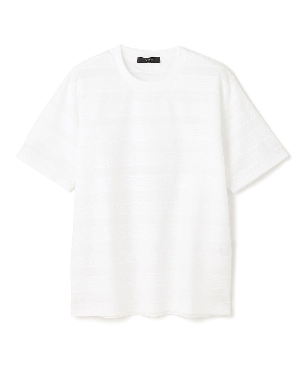 JOSEPH HOMME 新柄【ストレッチ/洗える】ジャガードボーダー　クルーネックTシャツ 