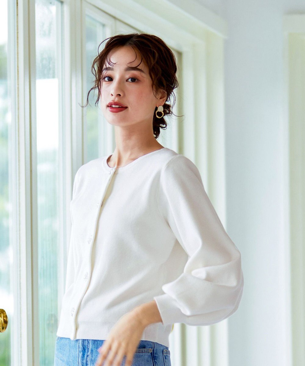 Tiaclasse 【洗える】ビジューニットカーディガン 