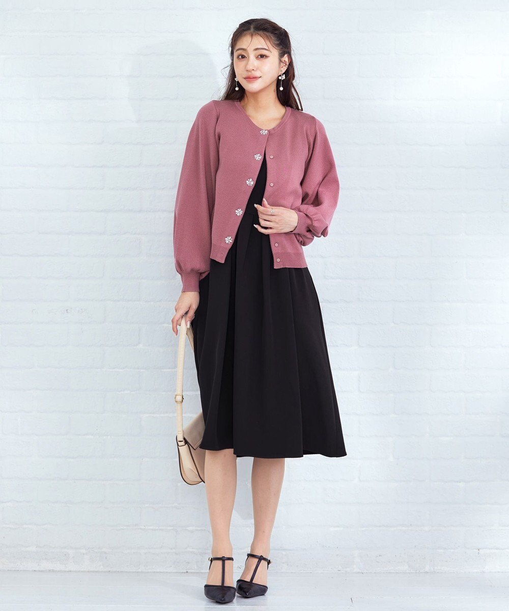 Tiaclasse 【洗える】ビジューニットカーディガン 