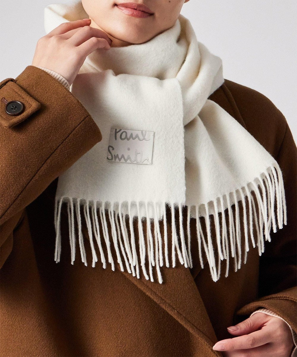 Paul Smith Cropped Logo カシミヤブレンド マフラー 