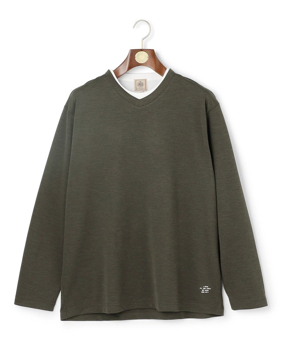 J.PRESS MEN 【WEB・一部店舗限定】Ｖネックフェイクレイヤード ロングスリーブTシャツ 