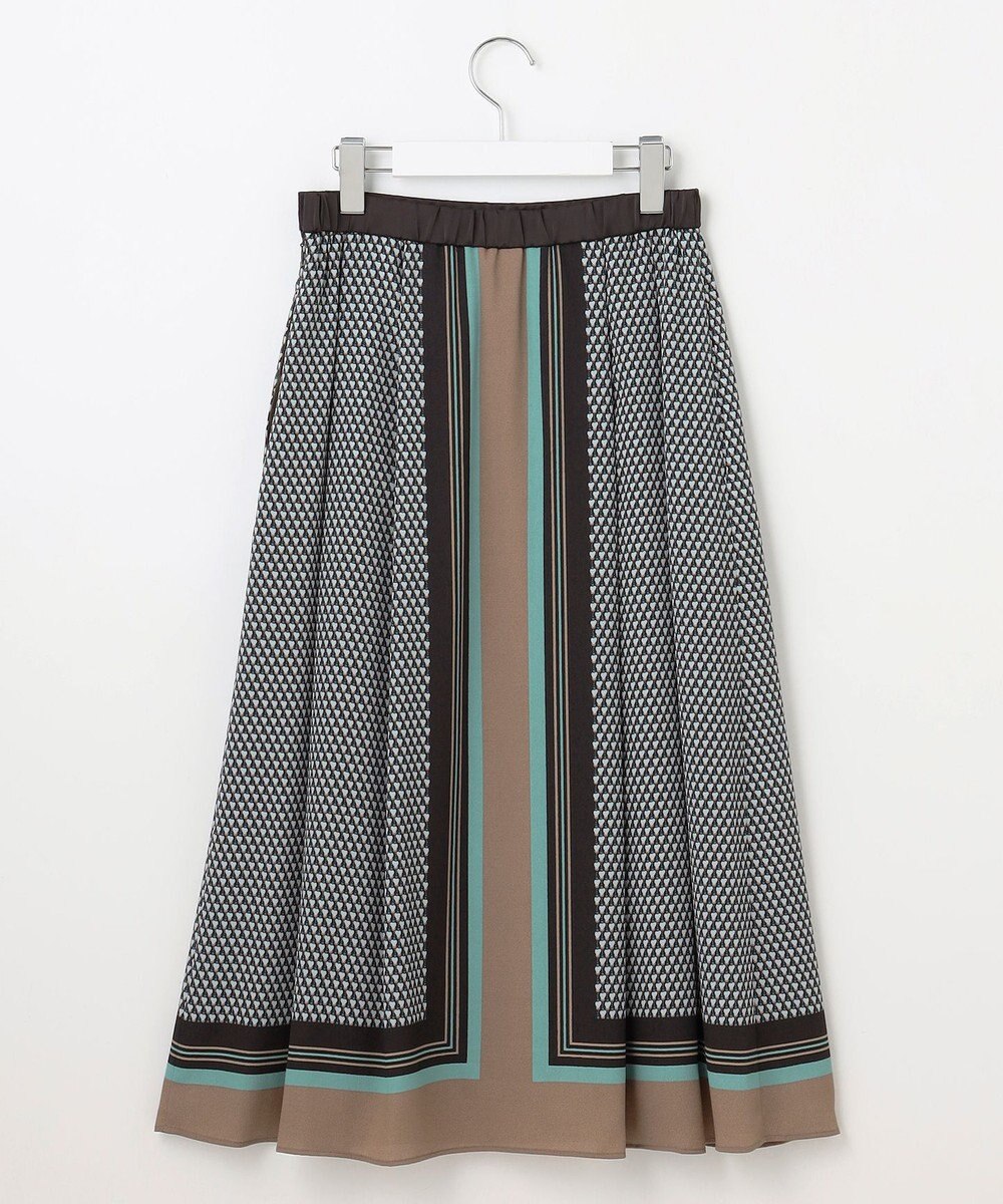 自由区 【洗える】ジオメトリックハートプリント スカート 