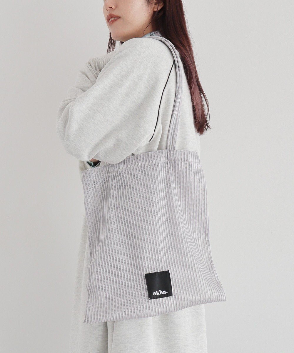 CRAFT STANDARD BOUTIQUE akha.ストライプメッシュトートバッグ 