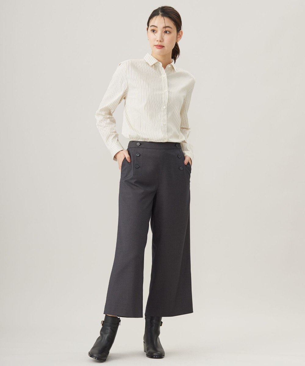 J.PRESS LADIES L 【洗える】BEZ ドビーストライプ シャツカラー ブラウス 