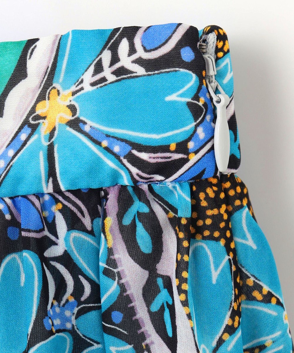 GRACE CONTINENTAL シフォンプリントギャザースカート 