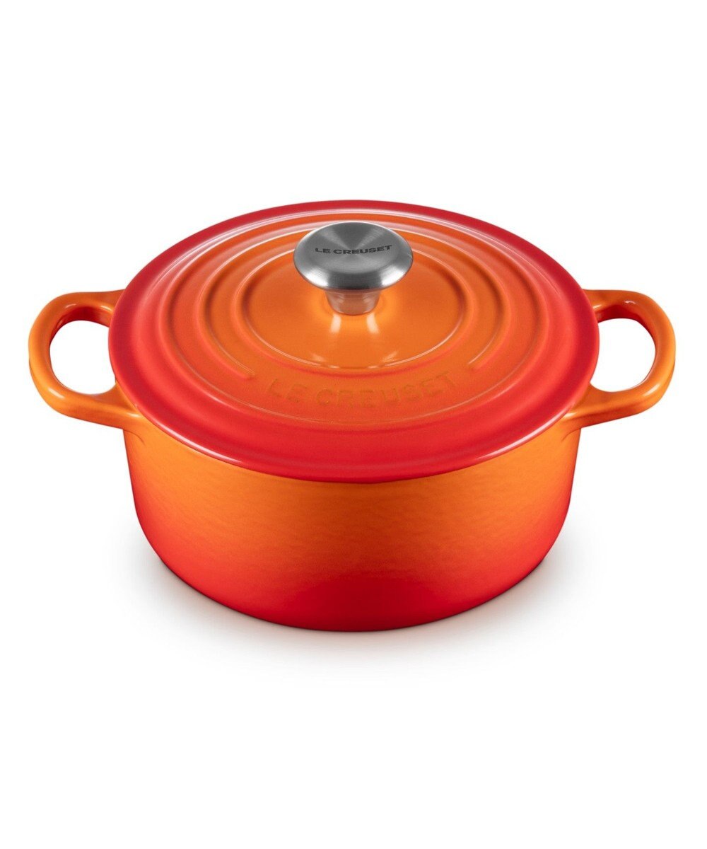 YAMATO テーブル＆キッチン 【ル・クルーゼ】シグニチャー　ココット・ロンド 18cm　オレンジ 