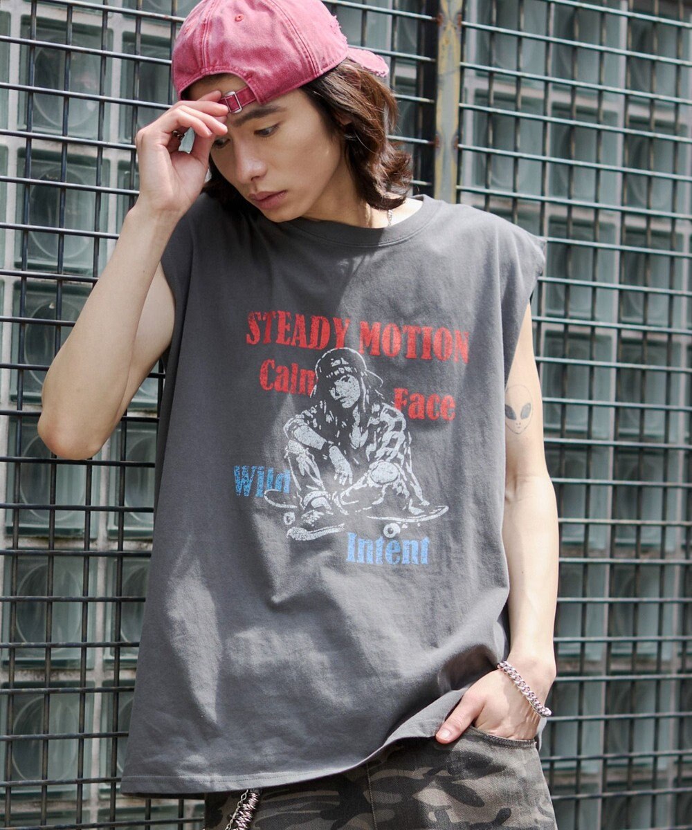 WEGO 【ユニセックス着用ITEM/MLサイズ展開】グラフィックBIGノースリーブ 