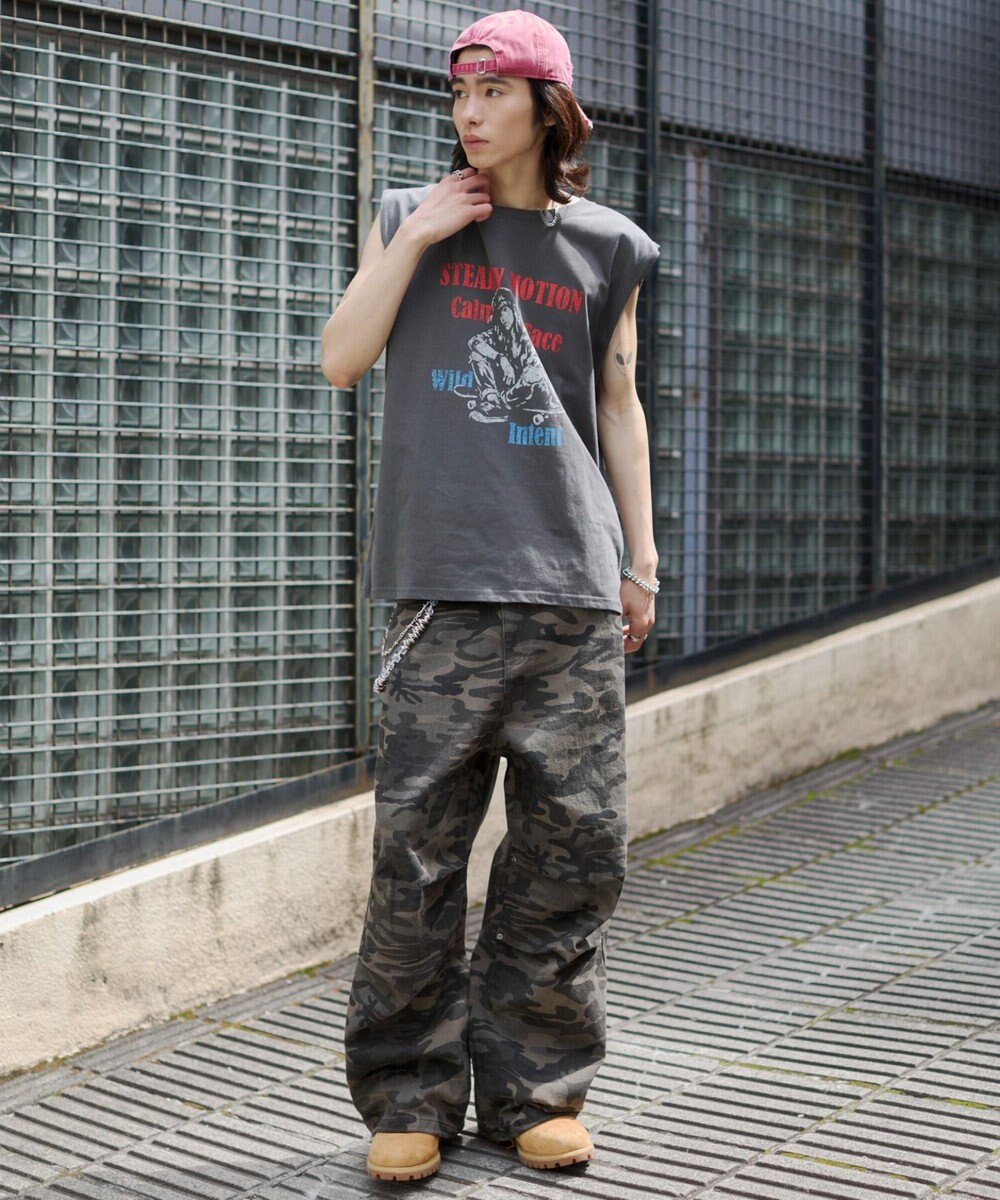 WEGO 【ユニセックス着用ITEM/MLサイズ展開】グラフィックBIGノースリーブ 