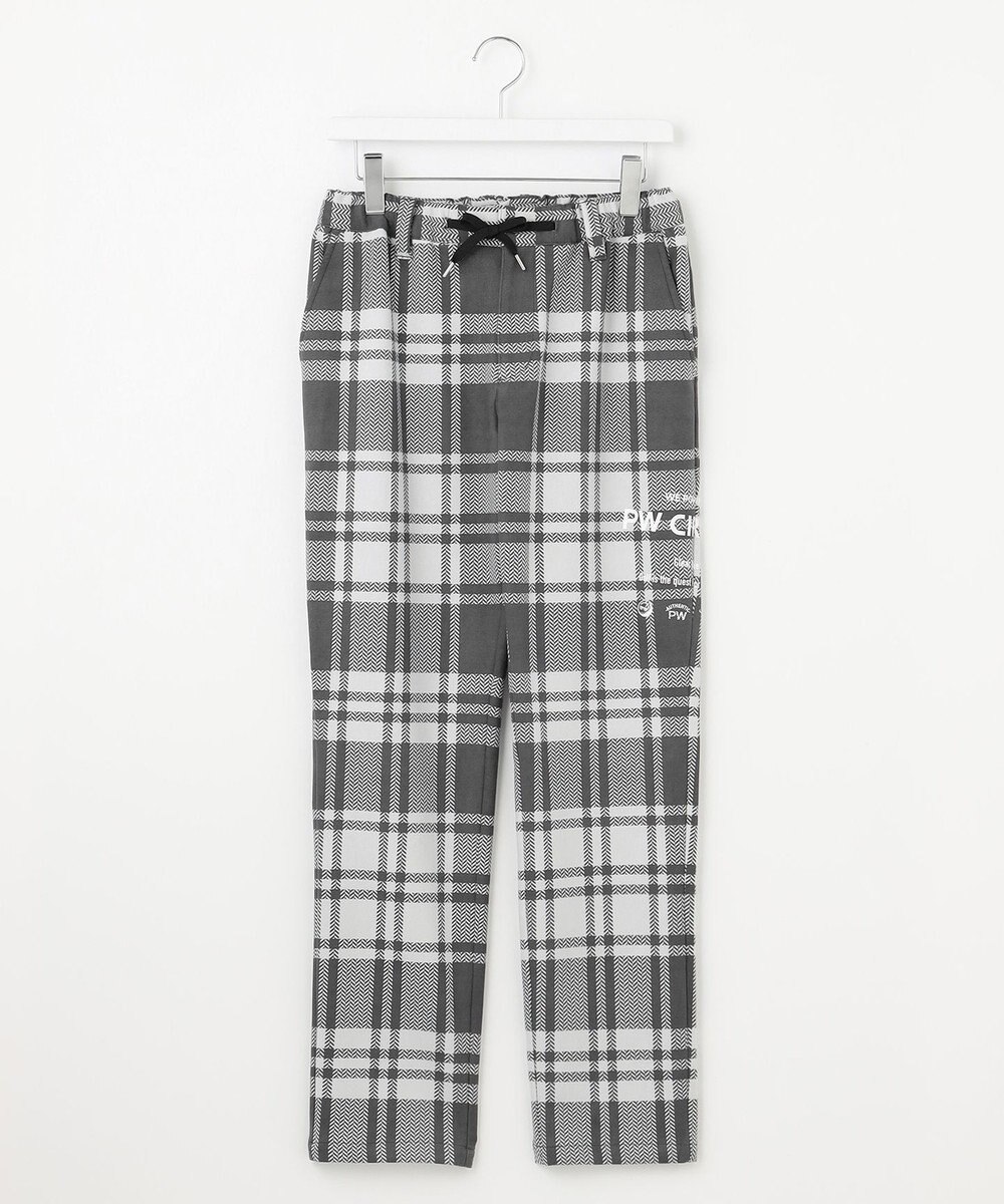 PW CIRCULUS 【MEN】チェック柄 スエードライクテーパードパンツ 