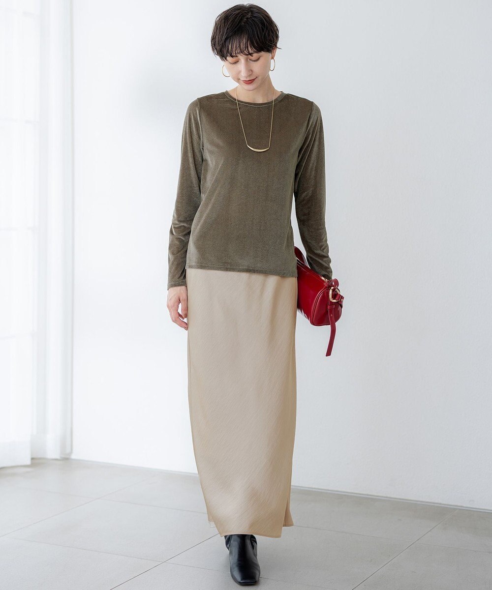 23区 【洗える】シアーベロア ロングスリーブ Tシャツ 