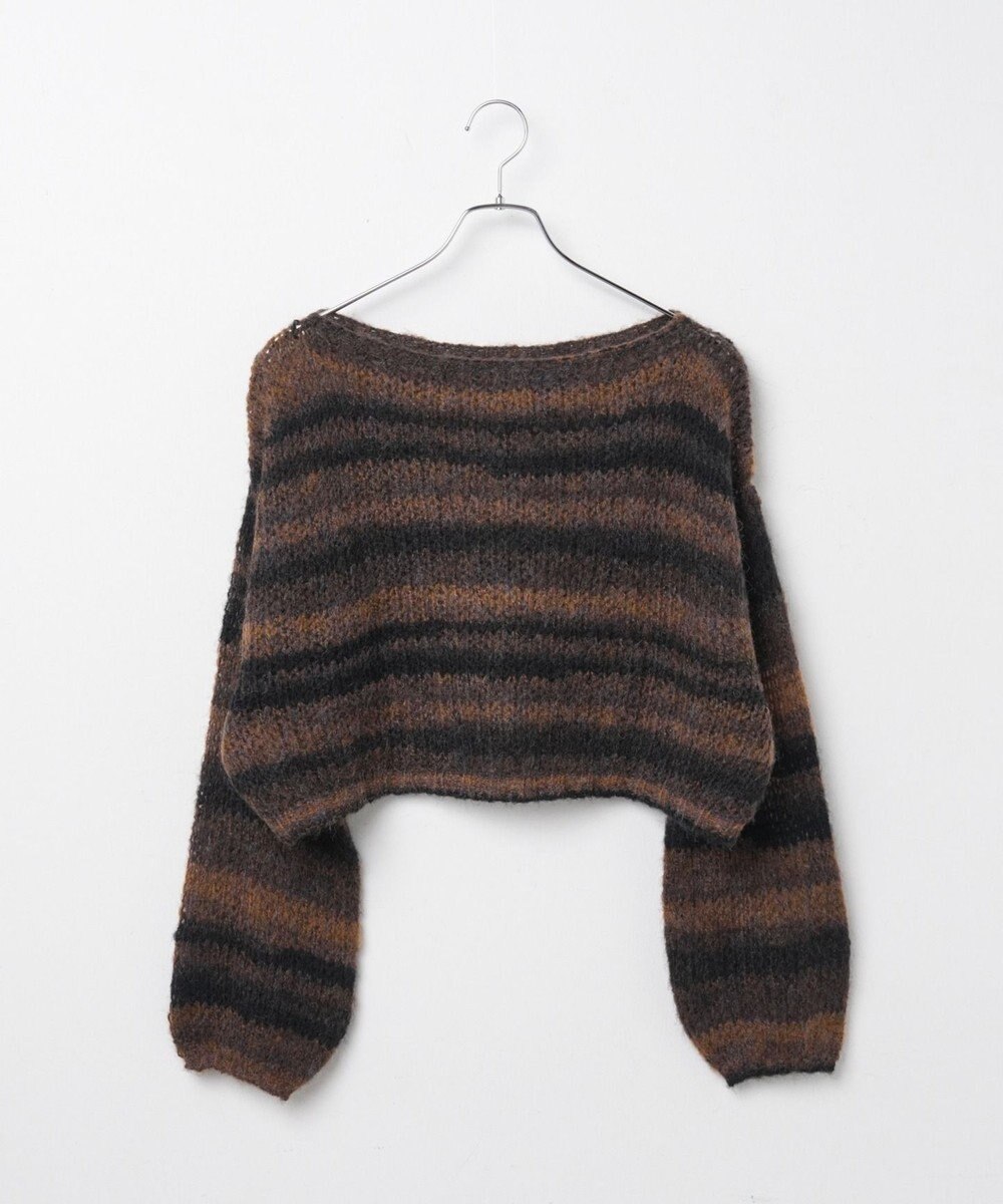 WEGO 段染めボーダーモヘアライクニット 