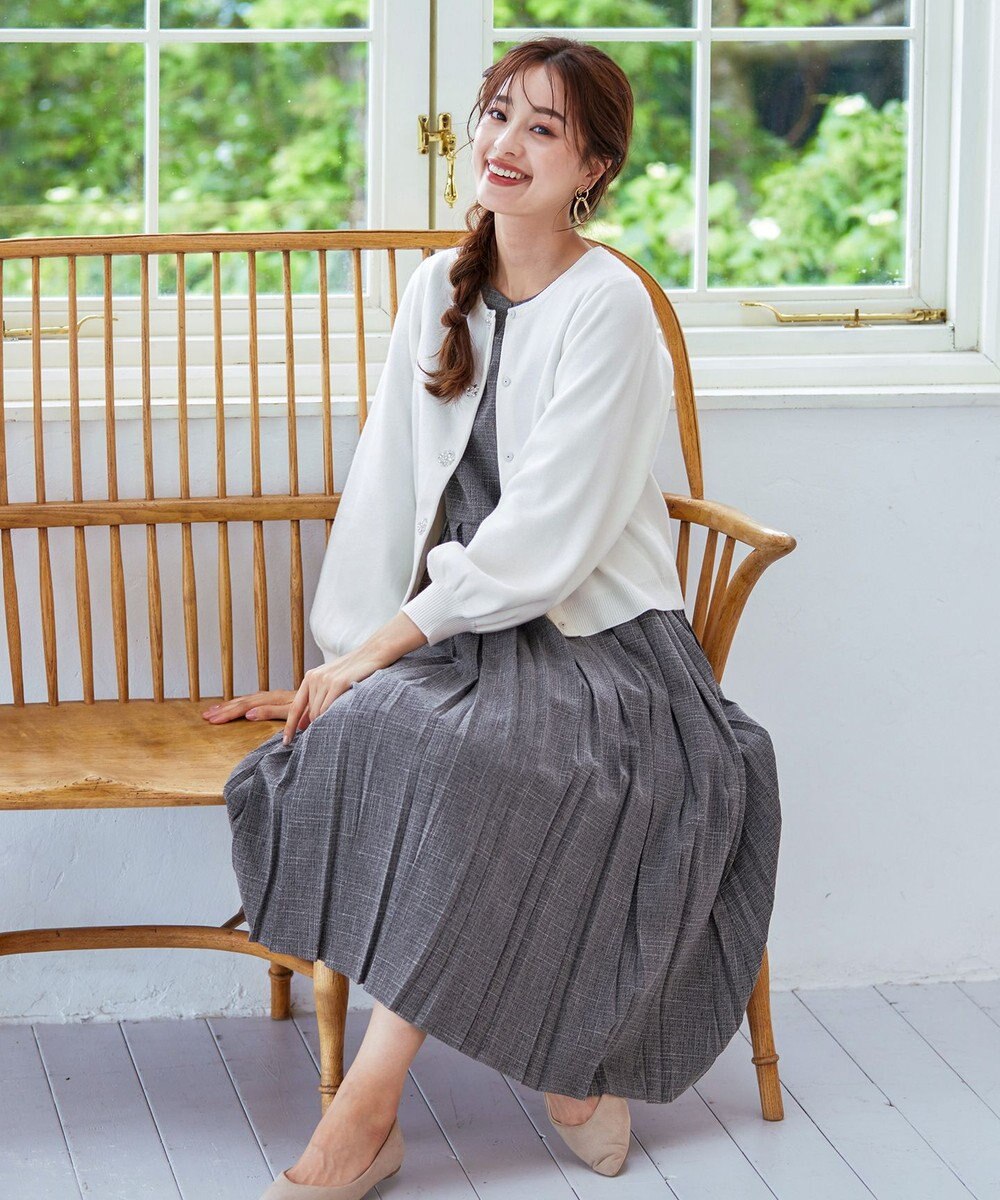 Tiaclasse 【洗える】ビジューニットカーディガン 