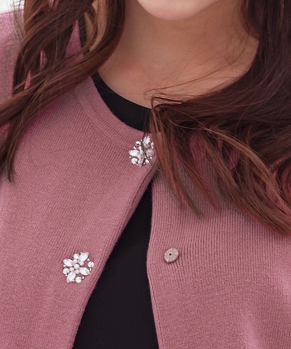 Tiaclasse 【洗える】ビジューニットカーディガン 