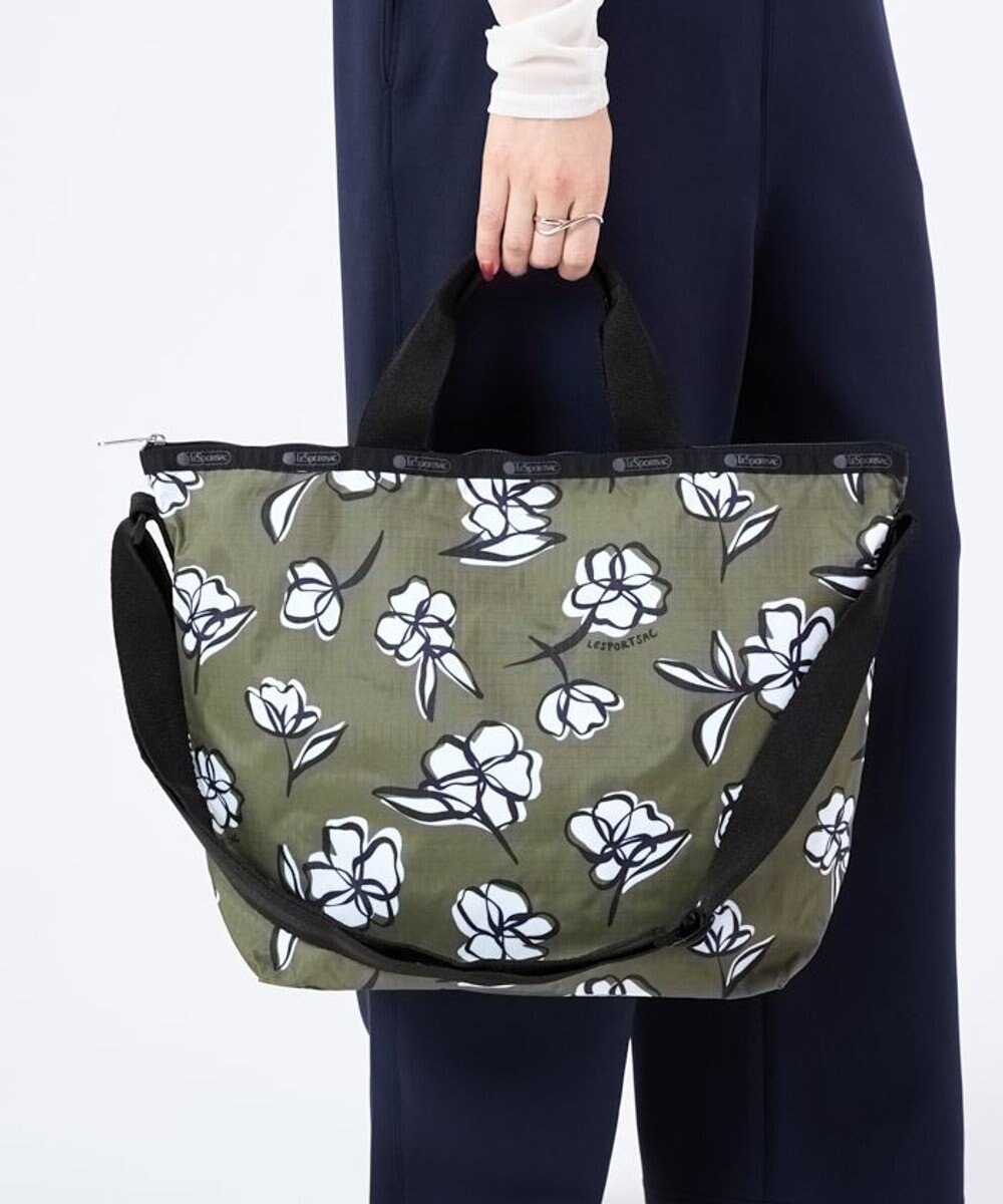 LeSportsac DELUXE EASY CARRY TOTE/オリーブフローラルシルエット 