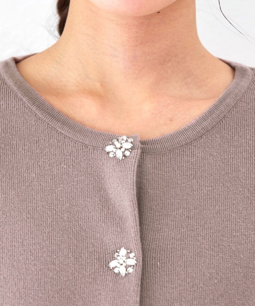 Tiaclasse 【洗える】ビジューニットカーディガン 