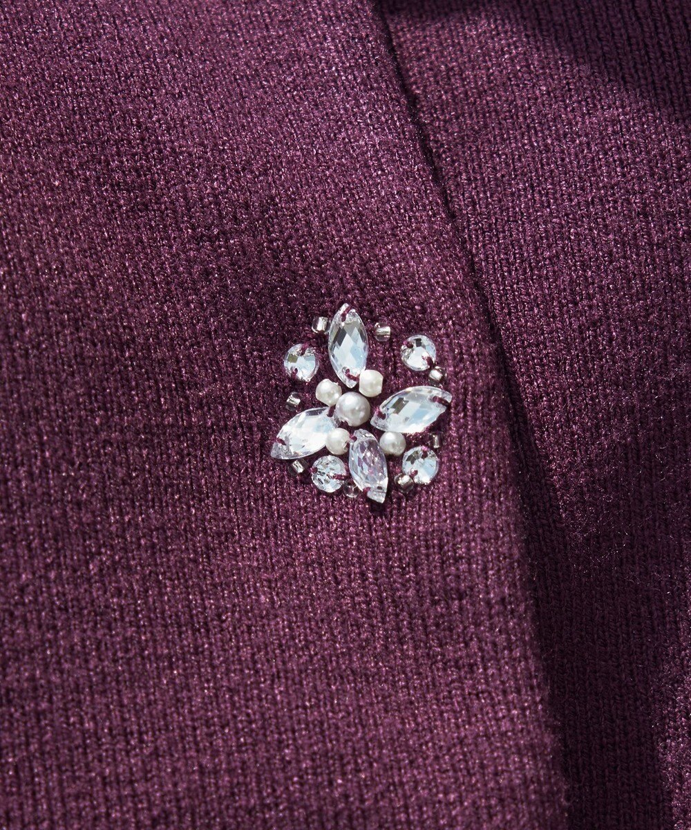 Tiaclasse 【洗える】ビジューニットカーディガン 