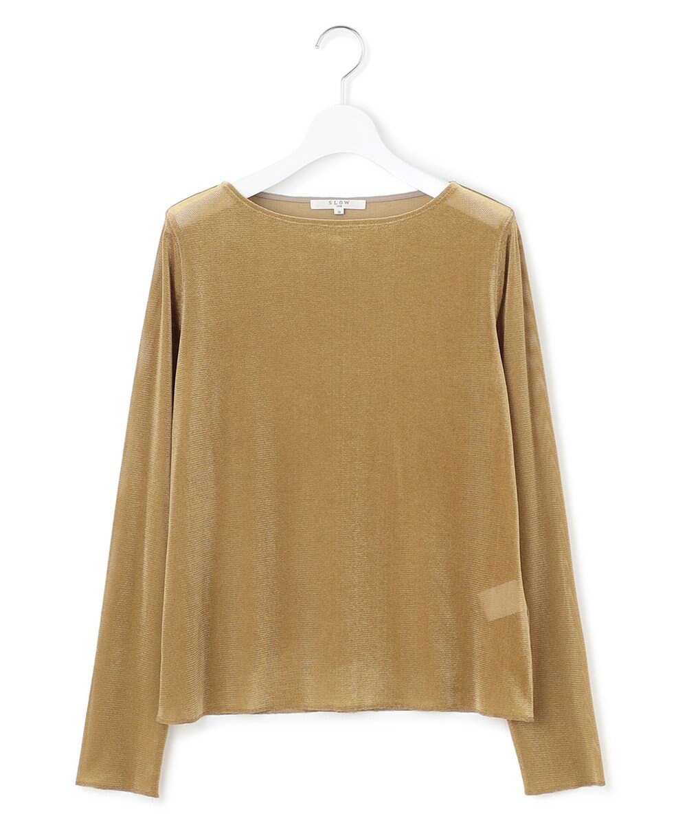 23区 S 【SLOW/一部店舗限定】ブラッシュドチュール メッシュベロア カットソー 