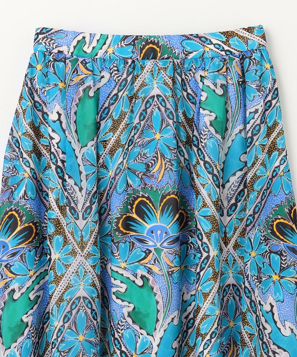 GRACE CONTINENTAL シフォンプリントギャザースカート 