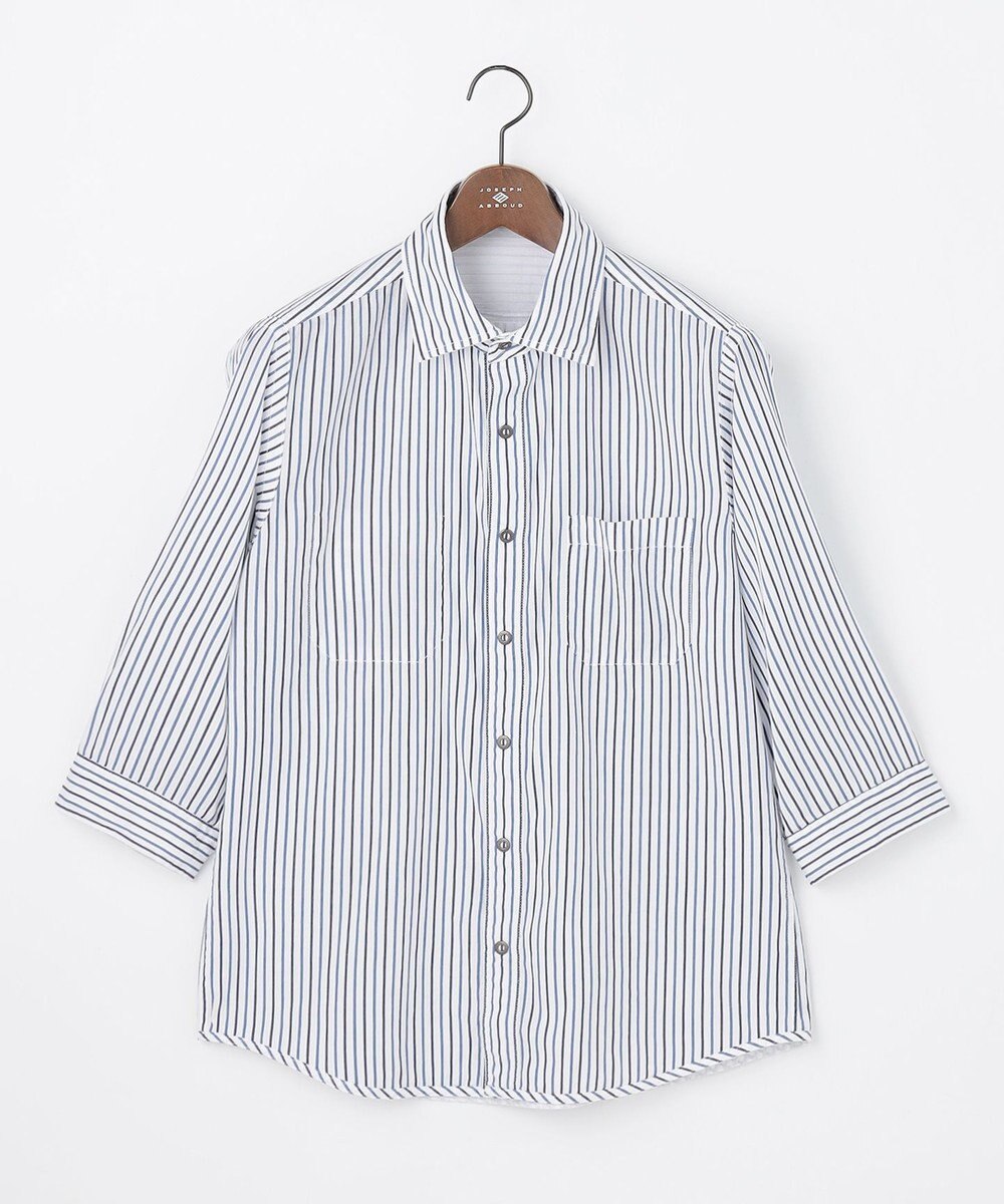 JOSEPH ABBOUD 【キングサイズ・2WAY】リバーシブルストライプ 七分袖 シャツ 