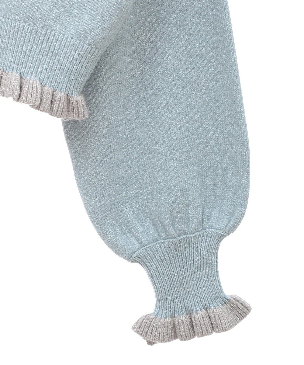 earth music&ecology 配色フリルカラーニットプルオーバー 