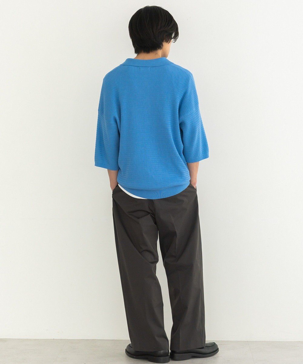 CRAFT STANDARD BOUTIQUE 透かし編み半袖ニットポロシャツ 