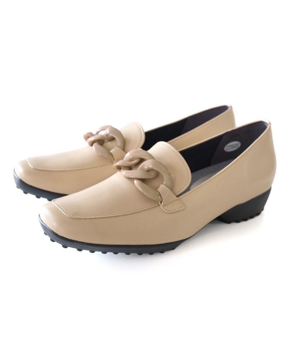 Pointer 【石岡真実さん着用】日本製 本革超軽量チェーンモチーフローファー 