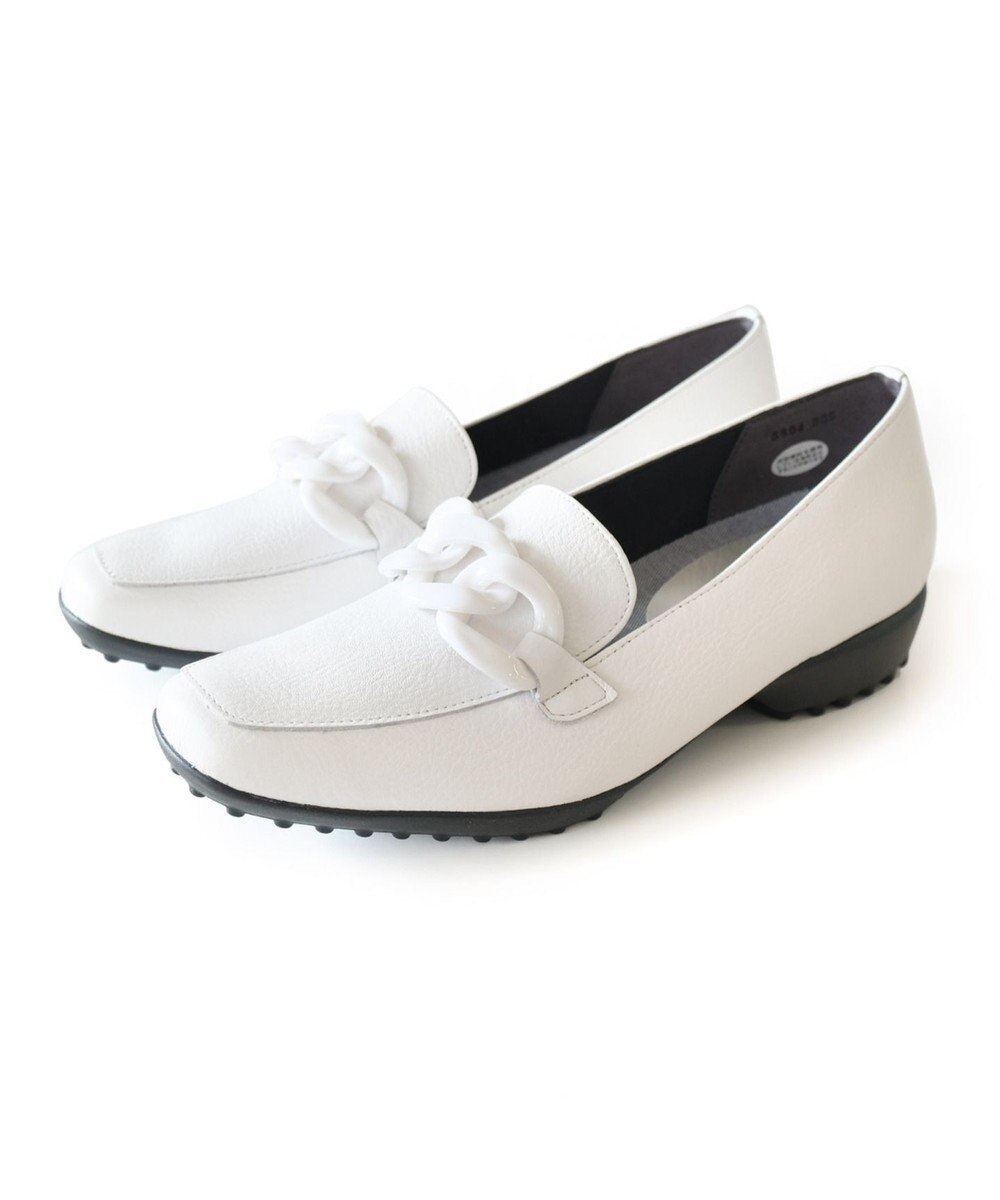 Pointer 【石岡真実さん着用】日本製 本革超軽量チェーンモチーフローファー 