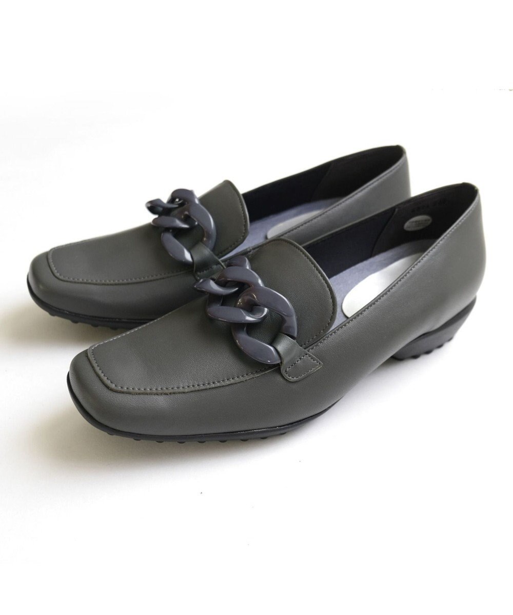 Pointer 【石岡真実さん着用】日本製 本革超軽量チェーンモチーフローファー 