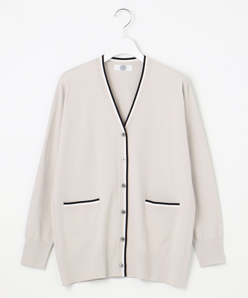 J.PRESS LADIES L 【洗える】RAYON STRETCH PLAIN Vネック カーディガン 