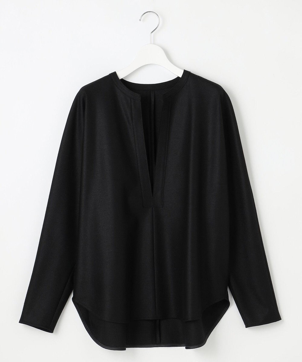 23区 【エステータ】ウールツイルジャージー スリットネック ブラウス 