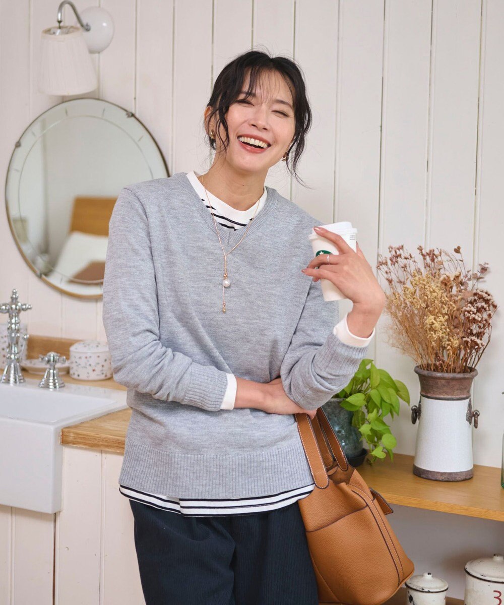 WEGO 【WEB限定/2025年秋冬新作/洗濯OK/毛玉レス/MLXLサイズ展開/オフィス/カジュアル】ベーシックニットセーター 