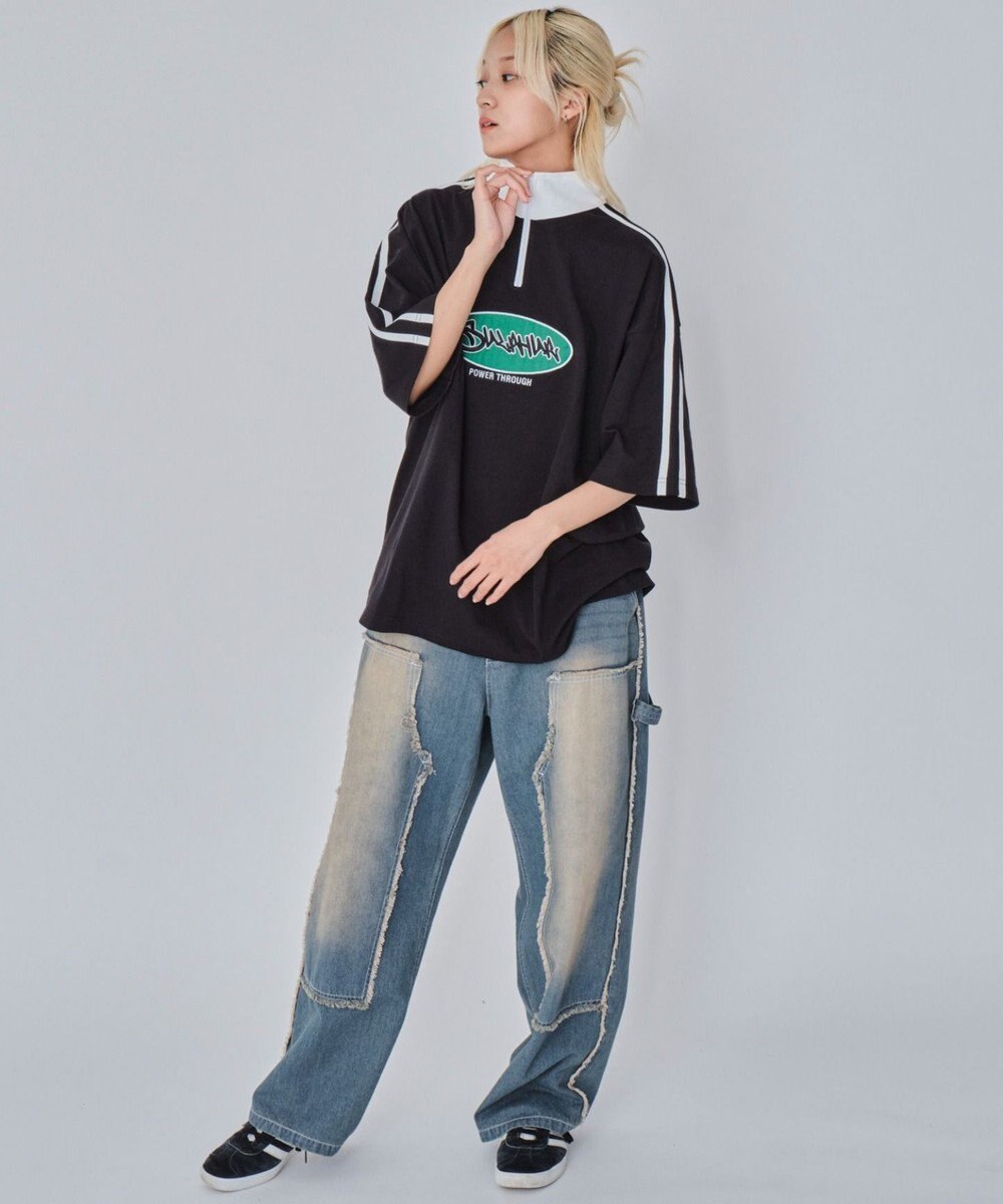 WEGO 【ユニセックス着用ITEM/MLサイズ展開】ヘビーウェイトハーフジップT（SS） 