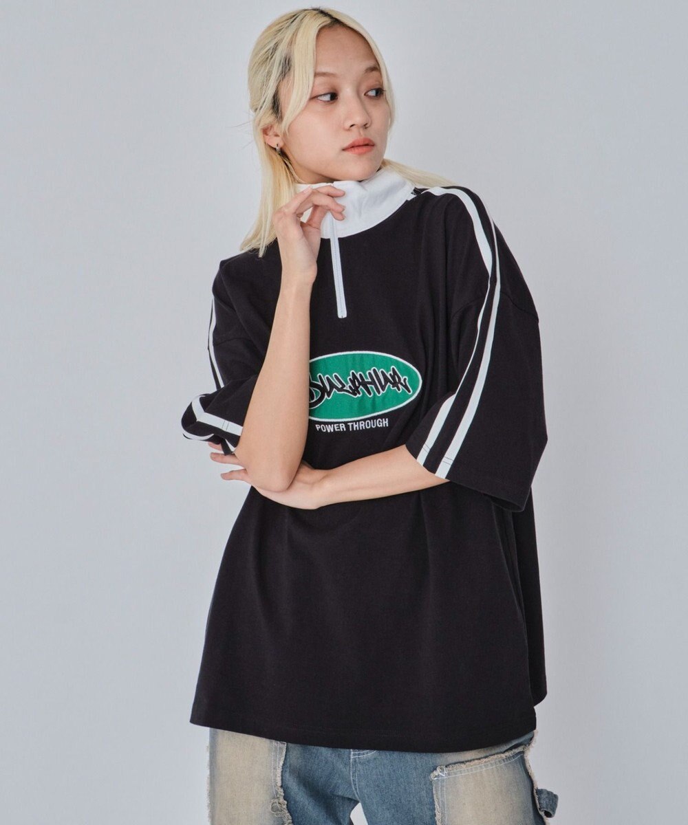 WEGO 【ユニセックス着用ITEM/MLサイズ展開】ヘビーウェイトハーフジップT（SS） 