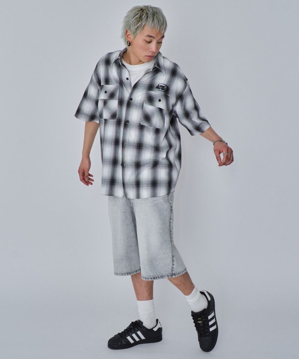 WEGO 【ユニセックス着用ITEM】グラフィックオンブレチェックシャツ（SS） 