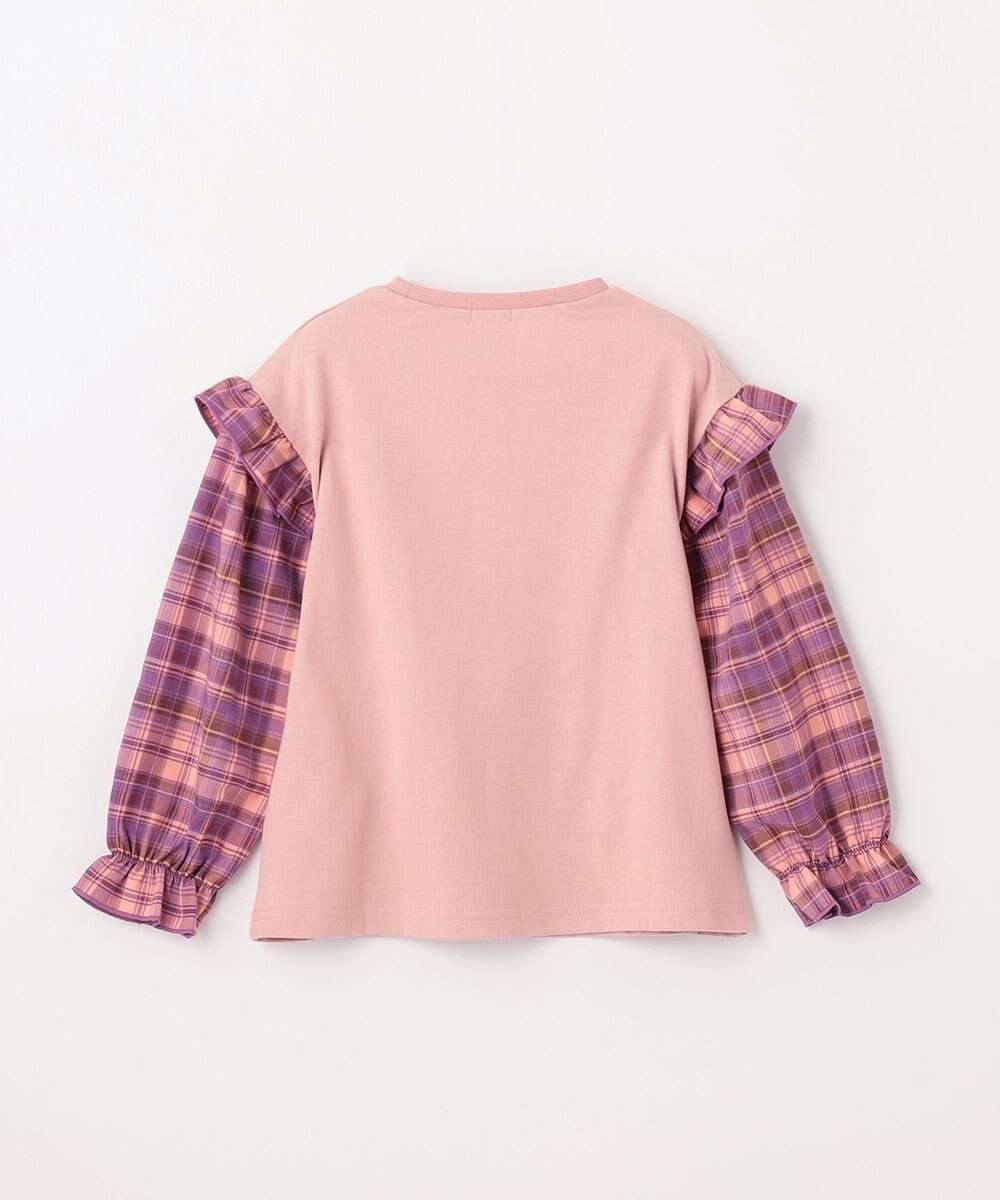 ANY KIDS チェック袖 ドッキング プルオーバー 