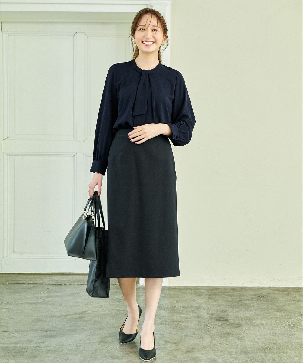 ANY L 【洗濯機可/2WAY】ボウタイブラウス 