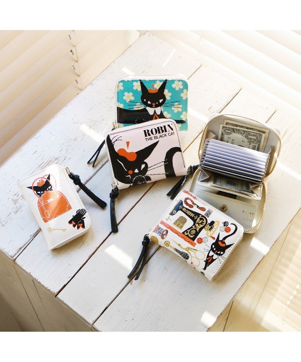 UNBILLION ペルケ perche×黒ねこ意匠 ROBIN / ジャバラカードウォレット 