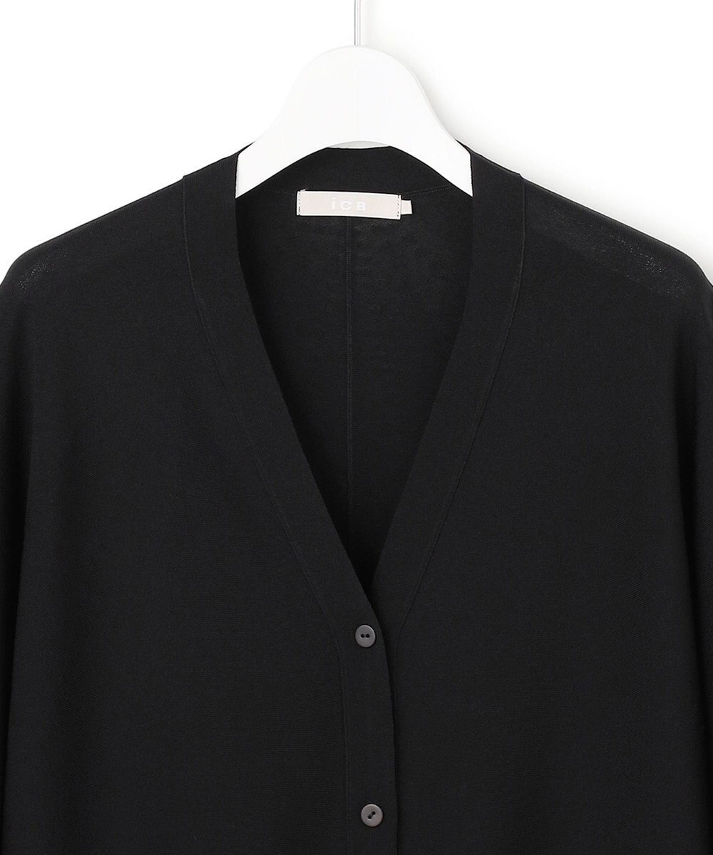 ICB L フライスリーブ Vネックカーディガン 