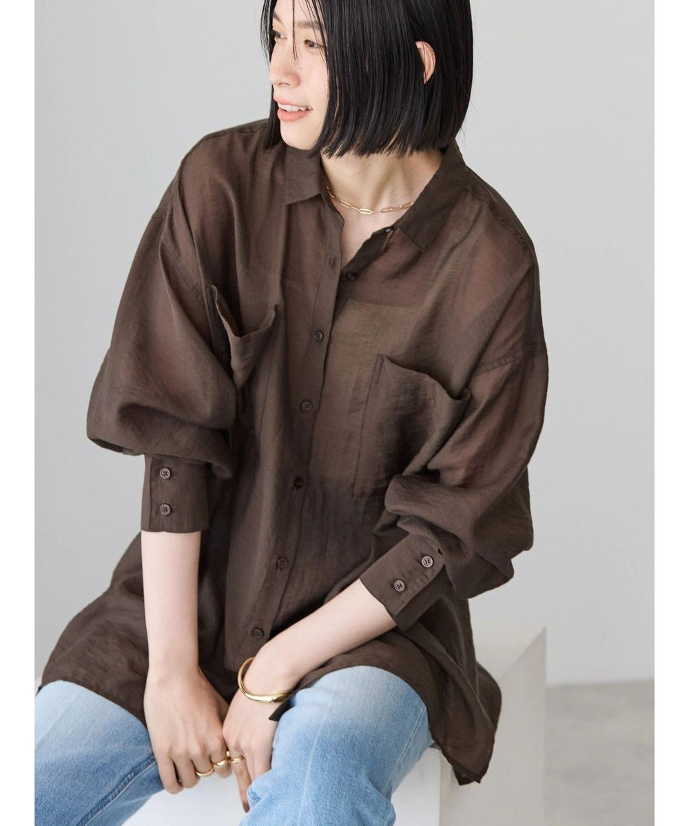 AMERICAN HOLIC シアーＣＯＯＬポケット付きルーズシャツ 
