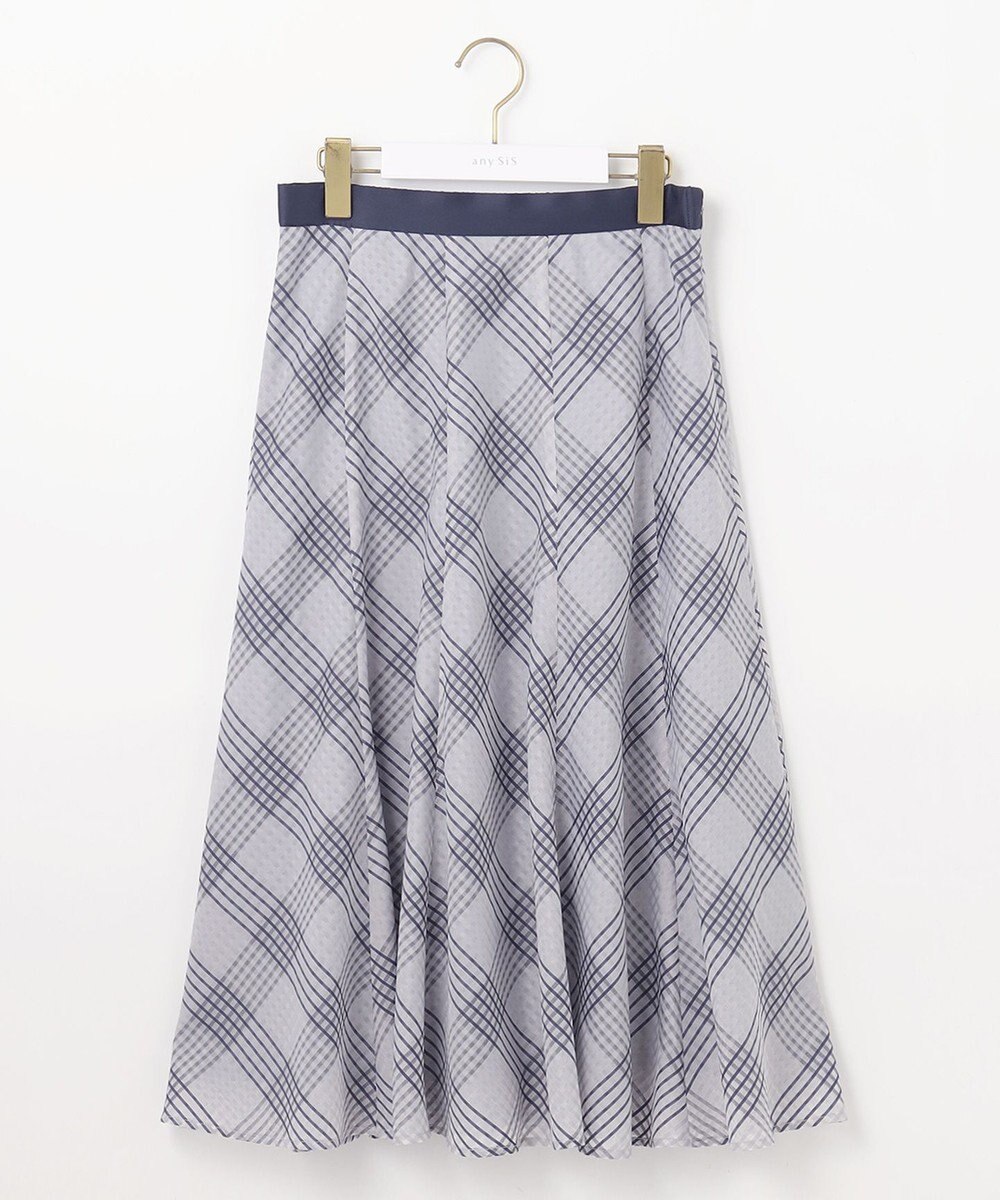 ANY SIS 【洗える】ツートーンシアーチェック スカート 