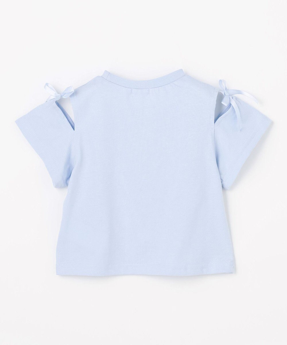 ANY KIDS 【洗濯機可能】肩あき ロゴ刺繍Tシャツ 