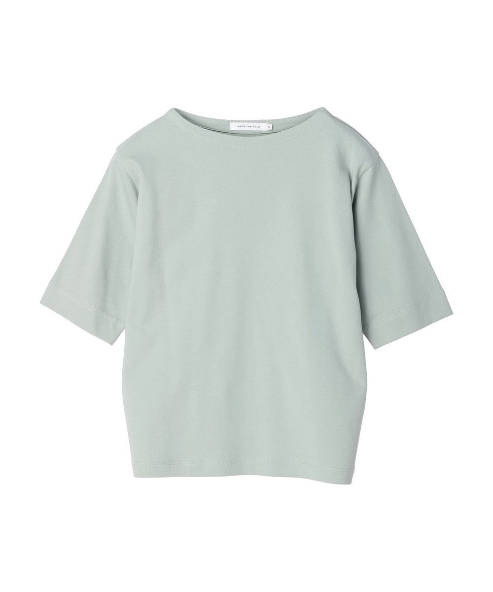 AMERICAN HOLIC ５分袖ボートネックカットプルオーバー 