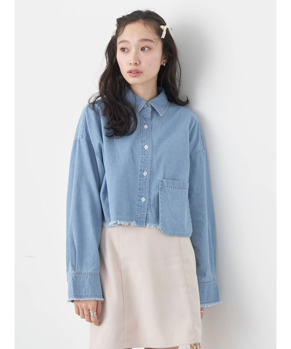 earth music&ecology クロップドポケットポイントシャツ 